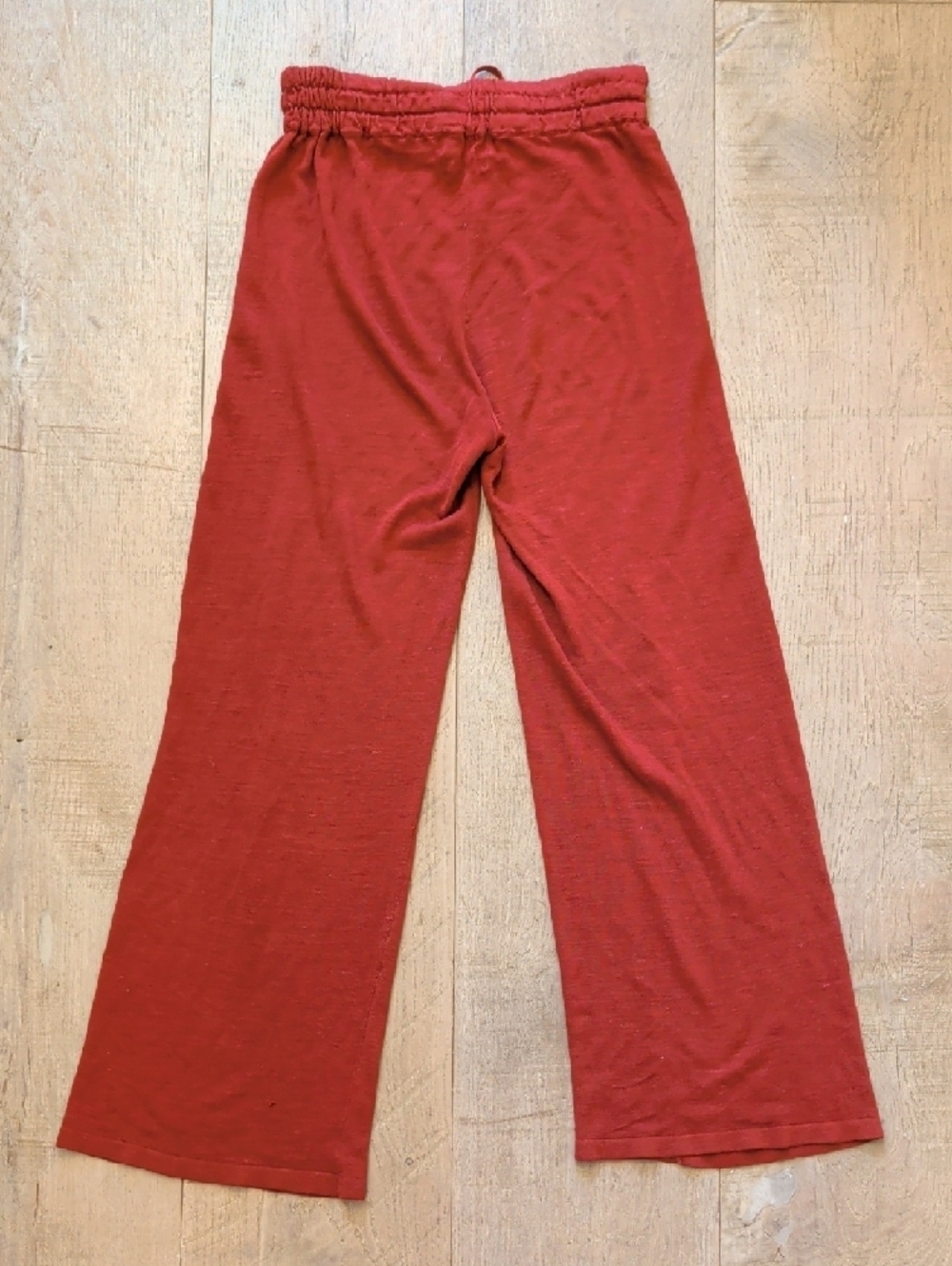 Mango Linen Collection Rust Wide-Leg Drawstring Pants XS - Picture 5 of 5